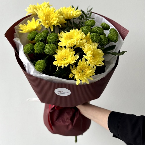 Желтые хризантемы - Доставка цветов в Тирасполе от 500 рублей ПМР