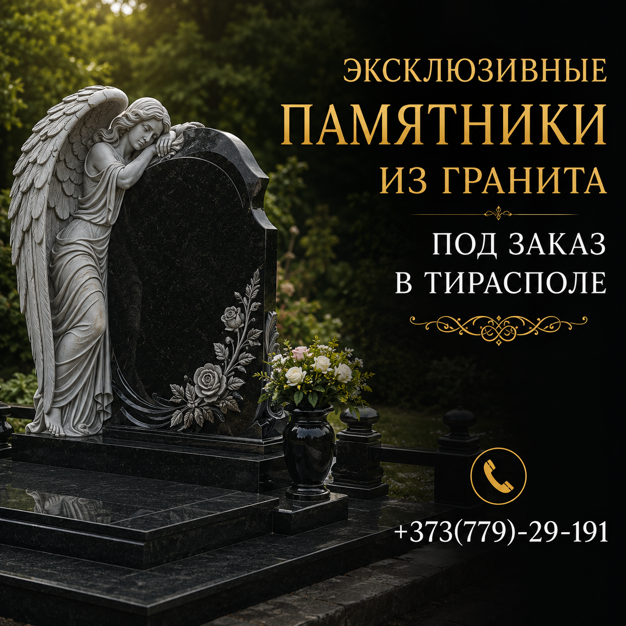 Мемориальный комплекс из гранита в Тирасполе | Эксклюзивное изготовление на заказ