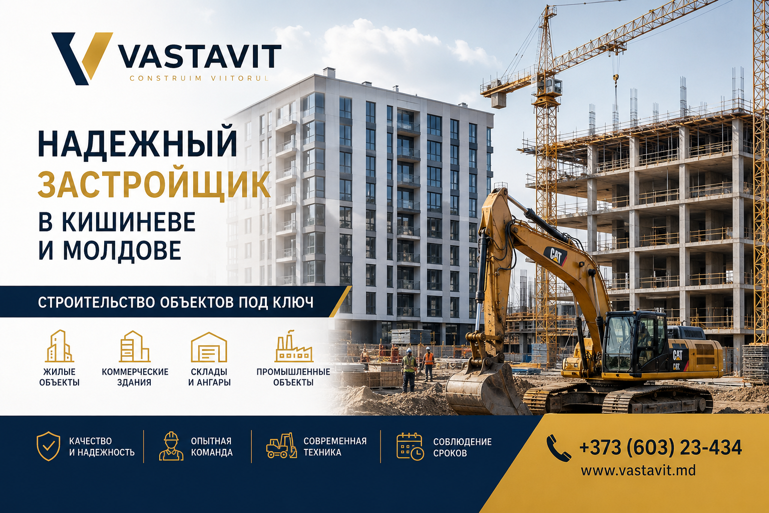 Строительный застройщик Молдова ⭐️ Строительство зданий и сооружений Vastavit