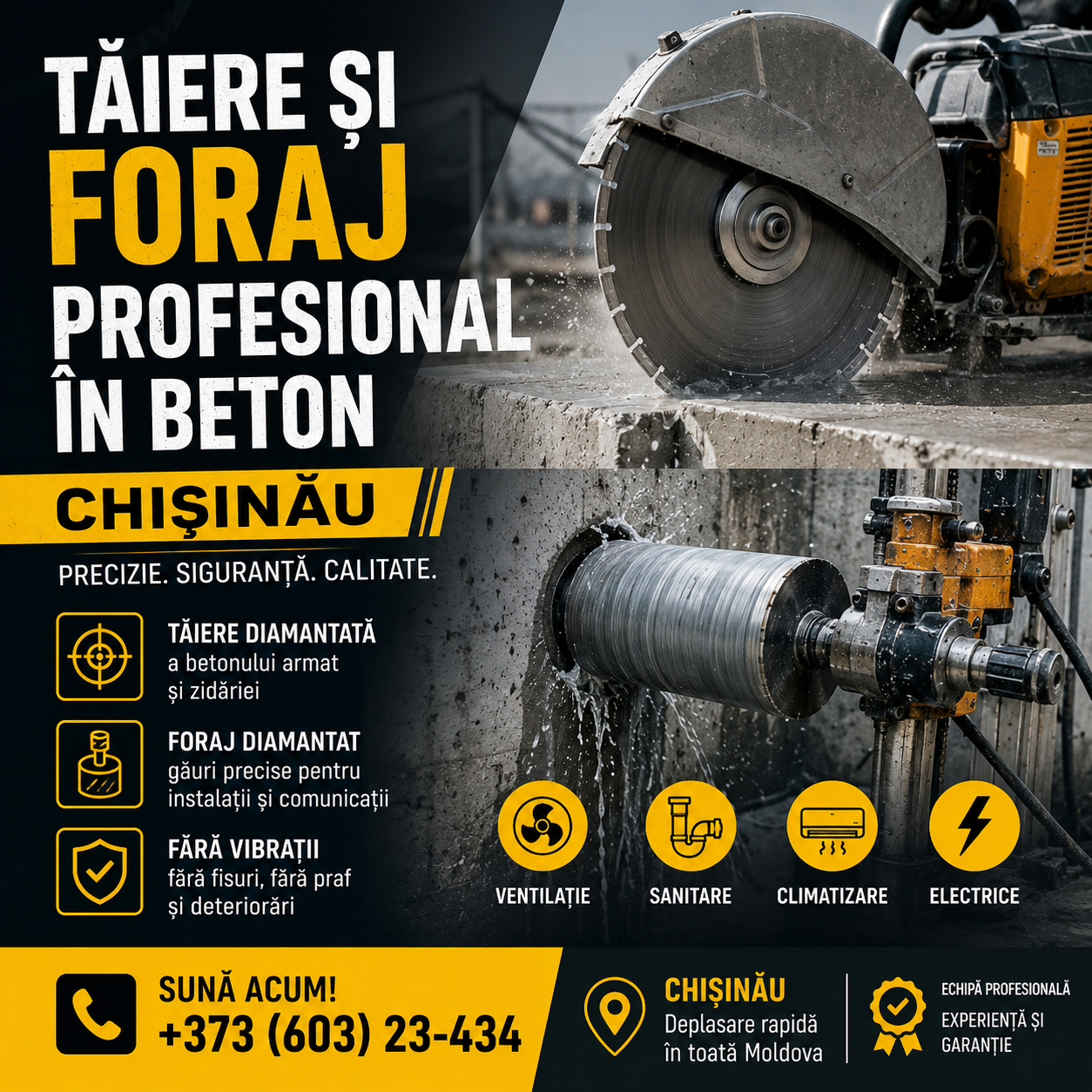 Tăiere Diamantată Beton Chișinău | Beton și Beton Armat